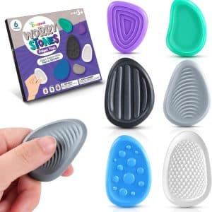 Fidget Toys Adults Sensory Stone Toys: 6 Pack Textured Worry Stone for Autism Kids Calming Down