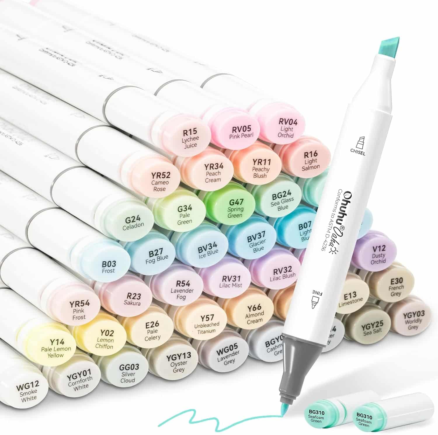 Ohuhu Alcohol Markers 48 Pastel Colors
