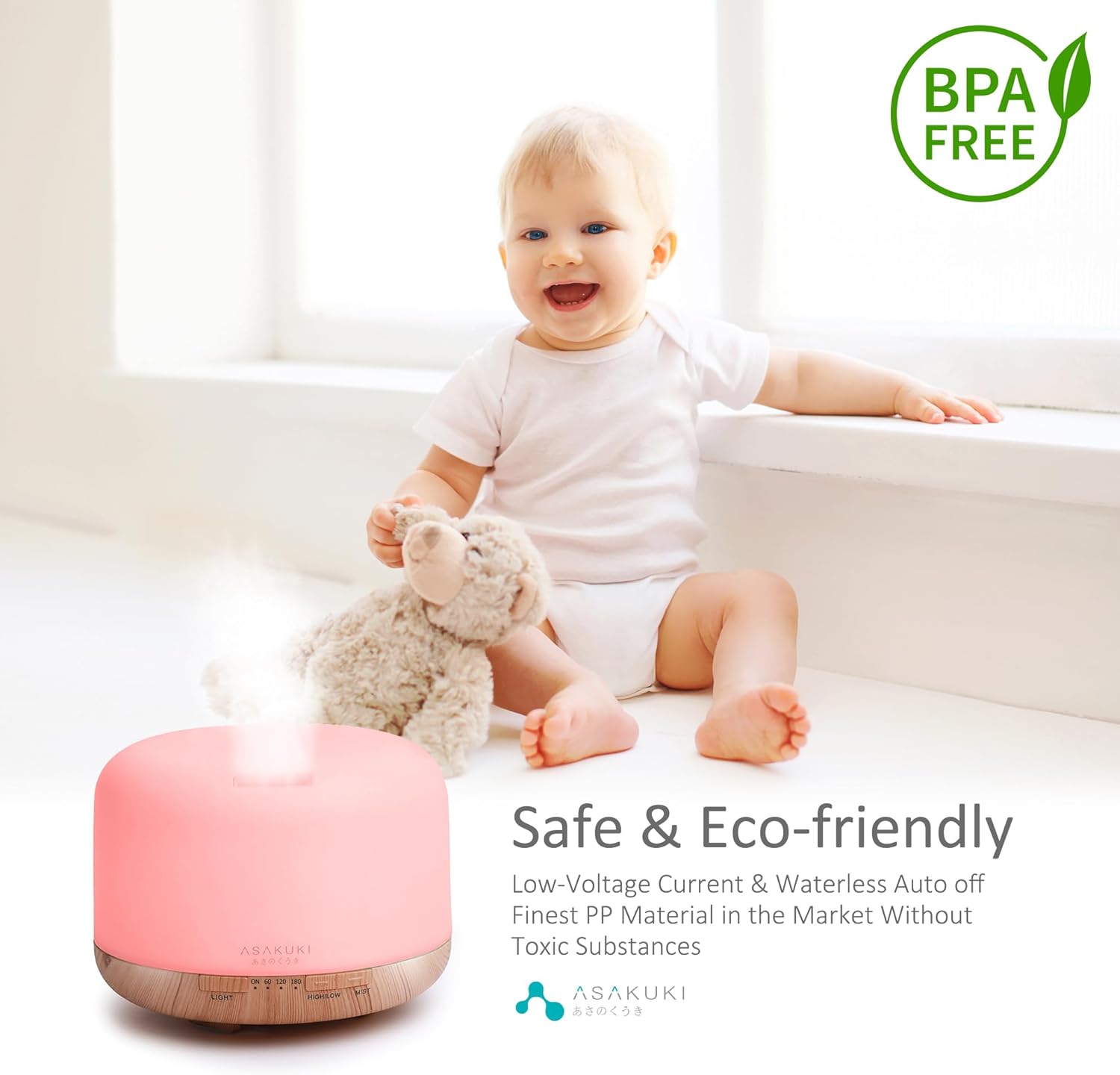 ASAKUKI 500ml Essential Oil Diffuser, Ultrasonic Aromatherapy - Image 7