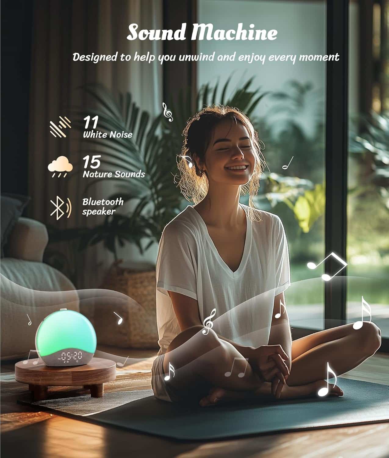 ecozy Sunrise Alarm Clock, White Noise Sound Machine - Image 7